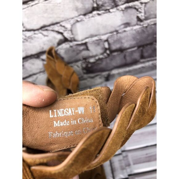 Jeffrey Campbell Lindsay Brown Suede Leather AnkleStrap Heels Women Sz 11M US/42 - Picture 13 of 16